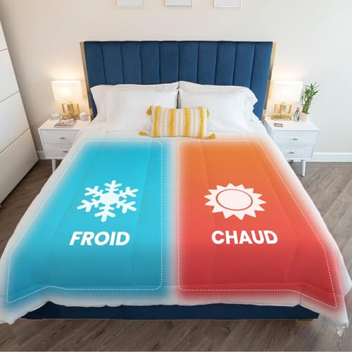 SöMN Funda Nórdica Zona Duo para Parejas Kömforte | Hipoalergénico | Edredón Alternativa para Dejar a Todos Comodos | Lavable en la Lavadora | Dos Temperaturas | (Blanco, Doble Europeo)