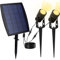3W LED Solar Spot Lights, 2 Pack IP65 Waterproof Warm White Outdoor Spotlights, 270Angle Adjustable, Auto On at Dusk, Solar Ground Light for Garden, Yard, Tree