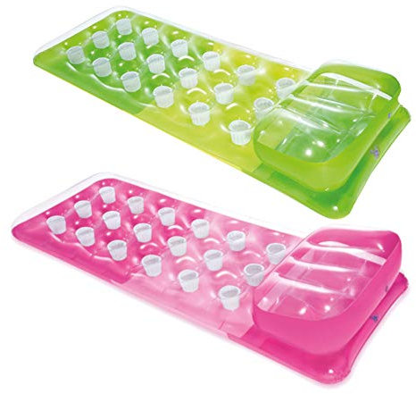 Intex 18 poches Fashion Mats Matelas gonflable 188 x 71 cm (vert + rose)