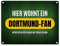 Hier wohnt ein Dortmund-Fan Metallschild mit Rasen Motiv Fußball Dortmund Verein