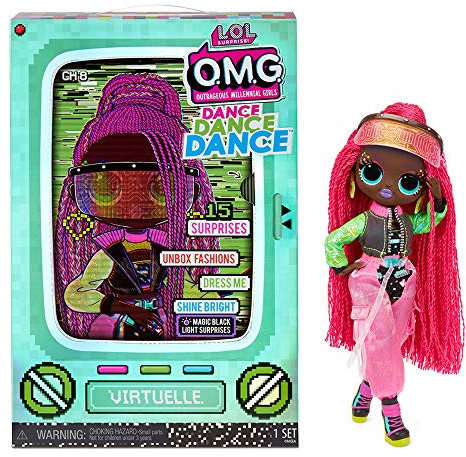 L.O.L. Surprise! OMG Dance, Virtuelle Fashion Puppe mit 15 Überraschungen, Designer-Kleidung, Schwarzlichtlampe, Fashion Accessoires, Schuhen, Puppenständer und TV-Verpackung. Ab 4 Jahren