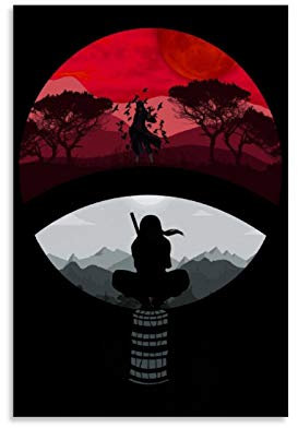 WEILEI Anime Naruto Itachi Uchiha Poster dekorative Malerei Leinwand Wandkunst Wohnzimmer Poster Schlafzimmer Malerei 24x36inch(60x90cm)