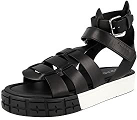 Prada Herren Schwarz Leder Sandalen 2X3039 248 F0002 43 EU/UK 9