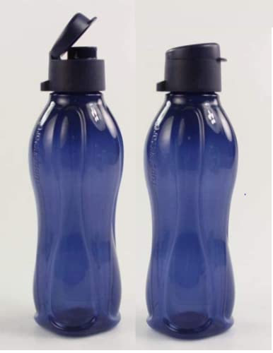 Tupperware® EcoEasy 2X 500 ml Trink-Flasche blau Eco-Easy Wasser Saft Sport NEU+OVP