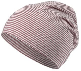 Sterntaler GOTS Beanie Ringel - Erstlingsmütze aus Singlejersey (Bio) gestreift - anschmiegsame Unisex Beanie Mütze variabel tragbar - Baby und Kinder Übergangsmütze, samtrosa, Größe 37