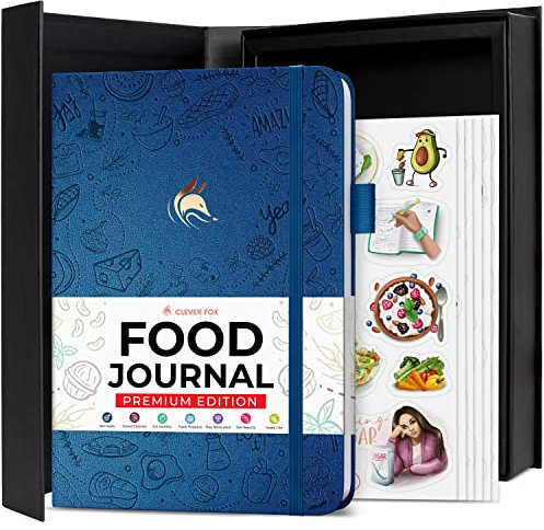 Clever Fox Food Journal Premium – Daily Meal Tracking Log with Calorie Tracker – Nutrition, Diet, Weight Loss & Bariatric Diary (Mystic Blue)