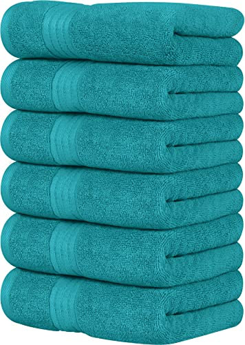 Utopia Towels - Premium Handtücher - 100% gekämmte, ringgesponnene Baumwolle, ultraweich und sehr saugfähig, Dicke Handtücher 41 x 71 CM's, hochwertige Handtücher (6er-Pack, Türkis)