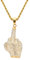 Liitata Hip Hop Gold Halskette Mittelfinger Hand Anhänger Halskette Rockstar Rapper Punk Gold Kette 80er 90er Jahre Kostüm Zubehör Statement Necklace für Herren Fasching Karneval Mottoparty