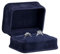 Allure – Richhaltiges Wildleder, Marineblau, luxuriöse Ringschatulle mit Doppelringschlitz, Schmuck-Display-Geschenkbox, für einzigartigen Antrag oder Hochzeit