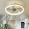 LMiSQ Moderno Ventilatore da Soffitto con Luce e Telecomando 48W 50CM Lampadario Ventilatore da Soffitto Smart 3 Light Color Change e 6 Velocità Della Ventola Indoor Ventilatore a Soffitto con Luce
