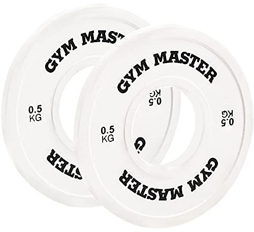 GYM MASTER Pair of 2 Coloured Rubber Fractional Change Plates for Olympic Barbell Weight Lifting