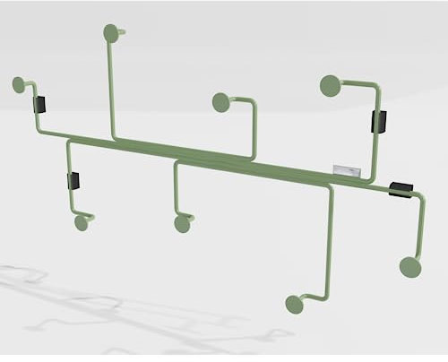 MYWIRE® moderne Wandgarderobe aus Metall „Kamp“ (Resedagrün) - schlichte und dekorative Garderobenhaken zum Aufhängen von Jacken und Mänteln - Wandgarderobenleiste in Österreich produziert