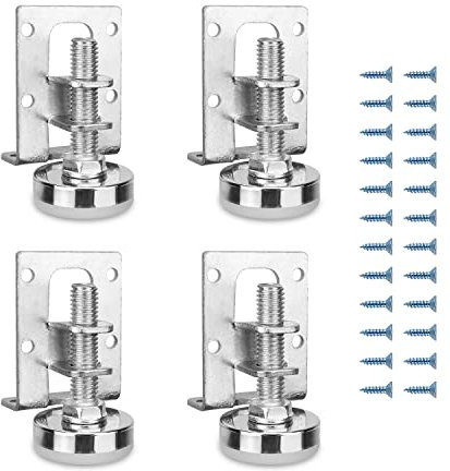KINHARD 4 Stück Möbelfüße Höhenverstellbar, Stahl Verstellbare Nivellierfüße, Vierkant-Profil: 40 x 50 mm, Einstellbare Höhe 11-27 mm, für Nachttisch, Kleiderschrank, Schuhschrank