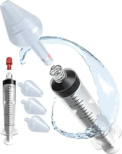 Rino Set Siringa per Lavaggio Nasale Adulti da 20ml e Oliva Nasale Anatomica Grande, Kit Pulizia Naso Made in Italy (1 Siringa, 3 Olive)