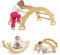 GOPLUS 2 en 1 Arche d'escalade Enfant Bois Arche à Bascule avec Coussin Souple, Arche Montessori de Jeu d'Équilibre d'Entraînement, Charge 50KG, pour 1 an+ (Naturel)