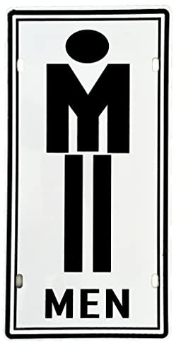 Cartel de Baño Hombres - Chapa - Tamaño 30x15cm - Ideal para Bar - Pub - Cafetería o Barbería - Señalización de Aseo - WC - Lavabo - Baño - Letrero - Aviso - Placa - Afiche - Cartel - Señal (2651-13)