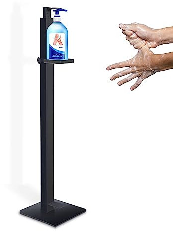 Distributeur de Savon/désinfectant pour Les Mains sur Pied, Support de Bouteille de désinfectant de 1 m de Haut avec Plateau Distributeur, Distributeur de Savon pour Adultes/Enfant