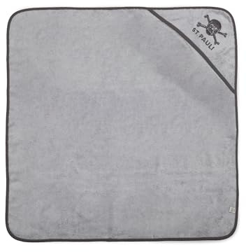 FC St. Pauli Baby Badehandtuch Totenkopf – Babyhandtuch mit Kapuze Bio-Baumwolle 80x80 cm