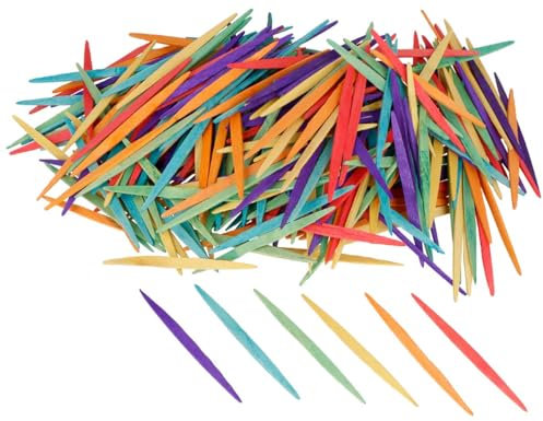 INNSPIRO Maxi Pack Palillos planos mix 6 colores 65mm. 2500u., de madera, para Manualidades, adornos, crear construcciones.