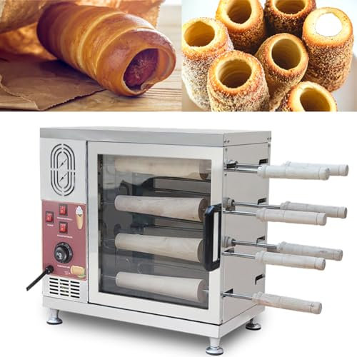Forno per Torta con Camino Commerciale, Tostapane Elettrico da 3000 W con 8 Rulli di Cottura, Intervallo di Temperatura da 0 ° C a 300 ° C, Macchina per Grigliare Il Pane per Il RI