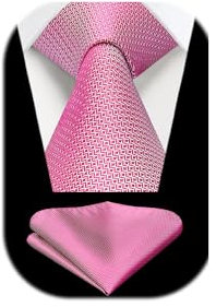 Enlision Fuchsia Rosa Krawatten Für Herren Einfarbig Hochzeit Krawatte mit Taschentuch Formelle Elegant Krawatte & Einstecktuch Set