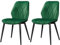 Yaheetech Juego de Sillas de Comedor Nórdico Sin Brazos Sillas de Cocina con Asiento Tapizado con Patas de Metal para Comedor, Dormitorio y Estudio Gris Claro (Verde, 2 Sillas)