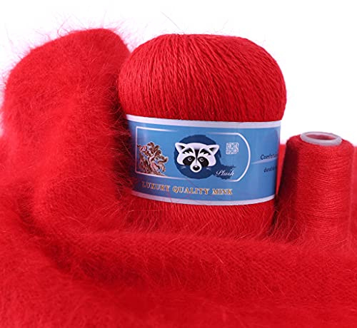 50 + 20 g/Set, langhaarige Nerzwolle, dickes Nerzwolle, Garn, DIY, handgefertigte Wolle, Kleidung, Häkeln, Strickmaterial, dickes Strickgarn