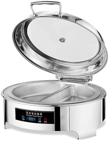 Commercial Food Warmer 6L, Electric Pan Stove Steam Table, With Glass Lid For Parties, Catering, Restaurants - Display Temperature Control