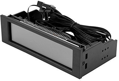 PC Fan Controller with Big LCD Screen, 5 Fans Speed Control CPU Temperature Sensor Computer Cooling Drive Bay Front Panel