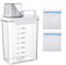 HJJMN 1800ML Multi-Purpose Washing Powder Storage, Fabric Softener Dispenser Container With Measuring Cup and 2 Laundry Mesh Bags, Airtight Detergent Dispenser for Scent Booster, Laundry Powder