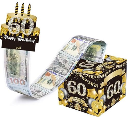 GEHENFRUCHT Geldgeschenk, Happy Birthday Geldgeschenke Box Geschenkbox DIY Geburtstag Geschenkverpackung für Männer, Frauen und Kinder (Schwarz)