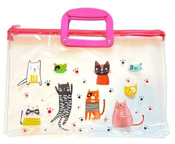 Transparente Kunststoff-Tasche für Bleistifte, Gemälde, Puzzle, Spielzeug, Schule, Arbeit, Größe XL