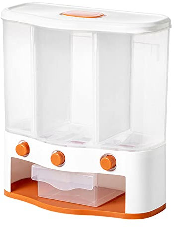 TERNCOEW Dispensador automático de cereales montado en la pared, organizador de contenedores de arroz, dispensador de cereales montado en la pared, grande