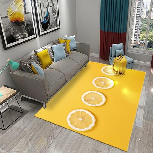 Tappetini In Moquette, Stampa 3D Frutta Fresca, Limoni Gialli E Verdi, Varie Dimensioni Tra Cui Scegliere, Cameretta Per Bambini Morbida E Spessa Flanella 50 X 80 Cm / 19.6 X 31.5 - Pulizia -6D8G9A