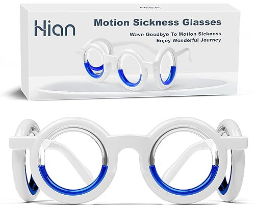 Hion Anti-Motion Sickness Smart Brille, ultraleichte tragbare Übelkeitslinderung Brille, Airsick Sickness Seekrankheit Brille für Sport Travel Gaming(XIN-1 glasses-DE-1)