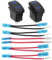 VGOL 2 Pezzi DC 20A/12V 10A/24V 5 Pin Per Auto Modificata Luce Posteriore Interruttore A Levetta Con 6 Ponticelli Adatto Per Fuoristrada Accessori da Corsa Interruttore Luce Blu