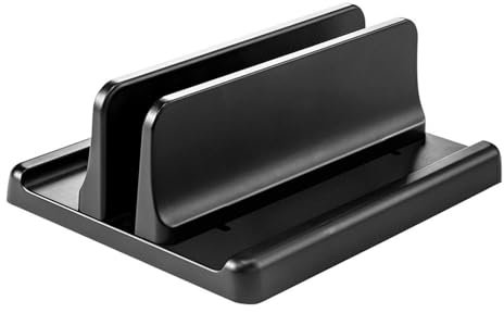 GERUI Vertical Laptop Stand, Vertical Laptop Stand - Space-Saving 3-in-1 Stand, Aluminium Adjustable Notebook Stand, with Thermal Base, Vertical Bracket