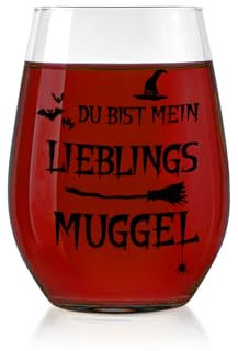 BeBeiZi Weinglas mit Du bist mein Lieblingsmuggel“ als Geschenk für Frauen, Magie-Liebhaber, Weingläser to go, Geschenke für Freunde und Familie, Halloween, Weihnachten, 480ml