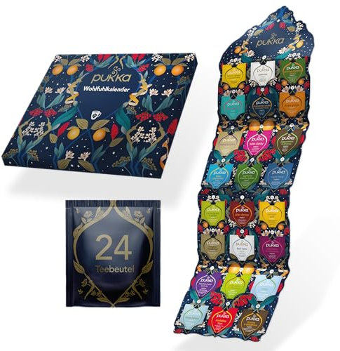 Pukka Bio Tee Geschenkset, Adventskalender, Wohlfühlkalender 2025, Umweltfreundlich, Keine Schokolade, Milchfrei, Geschenkidee, 12 Tee Varianten (2 Stück, 12 Tee Varianten)