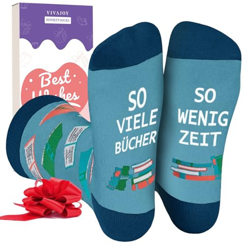 VivaJoy Geschenke Für Buchliebhaber Geschenk Buchliebhaber Lustige Socken mit,Geschenke Für Leseratten Leher und Gamer Buchliebhaber, Lehrer Buch Geschenk