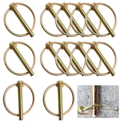 Confezione da 12 spine pieghevoli, M4,5, con spina di sicurezza rotonda, per rimorchi, trattori, camion