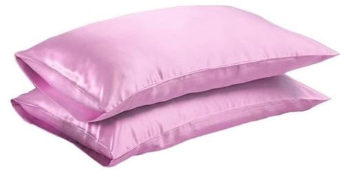 Taie Oreiller Soie,Taies d‘Oreiller Taie d'oreiller en Satin Soyeux, taie d'oreiller de literie Lisse for la Maison, Blanc, Noir, Gris, Rose, Argent(Pink,51x76cm)