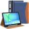 MoKo Case for Samsug Galaxy Tab S10 FE/S9 FE 5G 10.9-Inch 2025/2023, S9 11 inch 2023 with S Pen Holder, PU Leather Multi-Angle Stand Case for Galaxy Tab S10 FE with Hand Strap, Pocket, Blue & Brown
