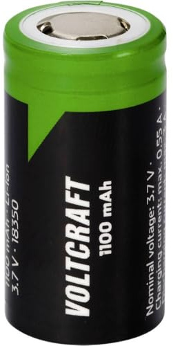 VOLTCRAFT VC-18350 Pile Rechargeable spéciale 18350 Flat-Top Lithium 3.7 V 1100 mAh 1 pc(s)