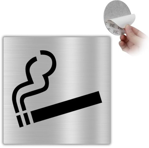LEIASA | Panneau Autocollant Fumer Autorisé - 10x10 cm - Épaisseur 0,8 mm - Aluminium - Panneau Zone Fumeur - Panneau Fumeurs - Signal Fumer Autorisé (fumer)