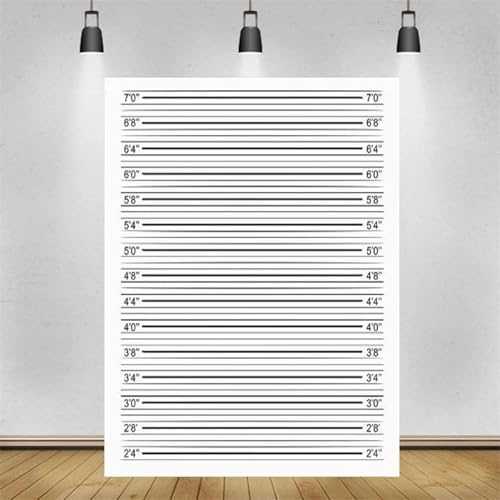Mugshot Fotografie Hintergrund Banner Polizei Lineup Höhe Diagramme Foto Requisiten Hintergrund genaue Messungen Poster Bachelorette 200x140CM