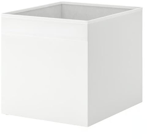 ZYCORE Drona Storage Boxes - Collapsible Fabric Storage Cube - Storage Organiser, 33x38x33cm Shelving Unit with Handle, Foldable Kellax Shelf Insert Box Idea for Home, Office Use (White, 2x Pack)