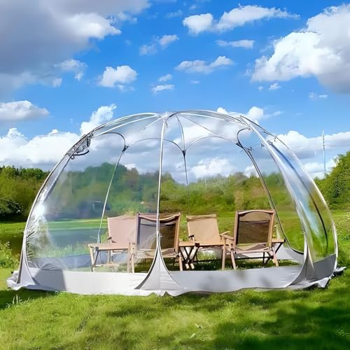 Pop-Up-Zelt, wasserdicht, für Camping, Partys, Hochzeiten, Kapazität für 3-8 Personen, großes Design, aus transparentem PVC, Grau, 3 x 3 x 2 x 2 m