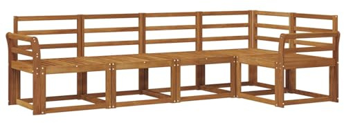 vidaXL Sofa Set 5 pcs Natur, Gartenlounge, modernes Outdoor-Sofa, sectionale Möbel, langlebiges Patioset, Bequeme Terrassen-Sitzgelegenheit