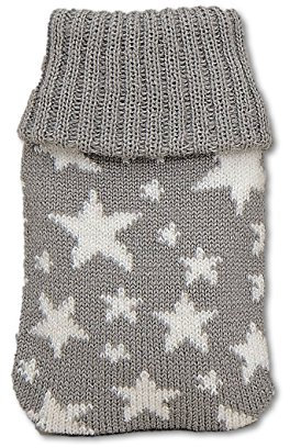 Grau & Weiß Sterne Design Mini Hottie Strickbezug Gel-Handwärmer X 1